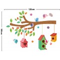 Bird Cages Hanging On The Branch Wall Sticker